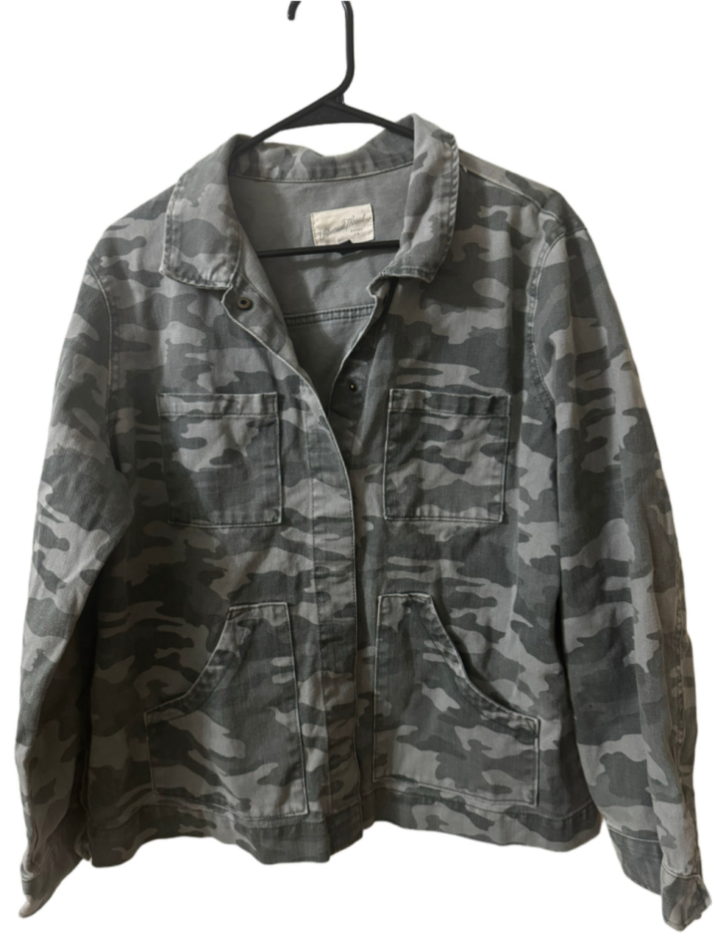 Universal Thread Women’s L Gray Camo Utility Jacket Cargo Workwear